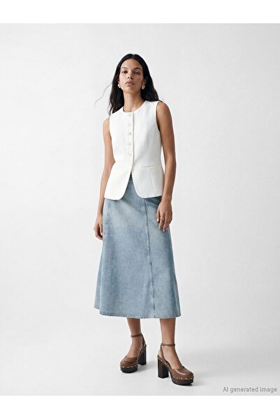 LC Waikiki LCW Vision Ψηλόμεση τζιν φούστα σε γραμμή Α