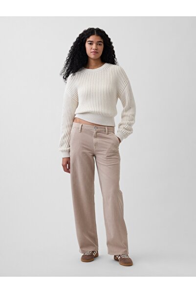 GAP Kadın Bej Low Rise '90s Loose Khaki Pantolon