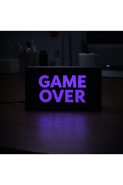 Gişe Arts Masa Lambası - Game Over Adaptörlü Dekoratif & Hediyelik Lamba