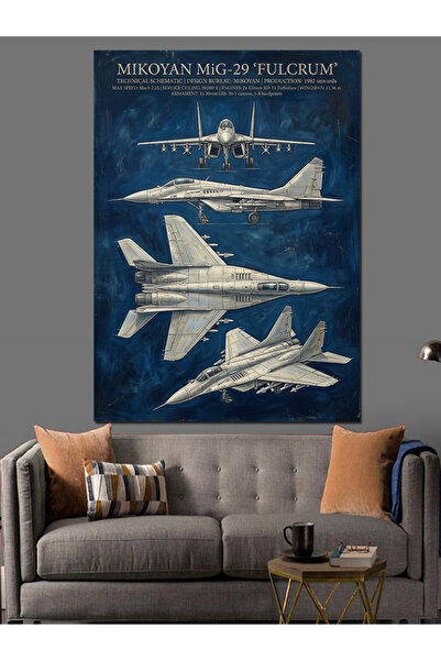 Artmeg Schema avioanelor de luptă care zboară în cer Pânză decorativă - Tablo...