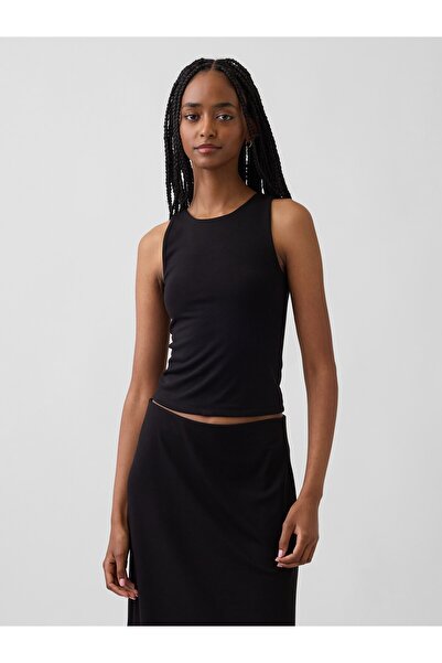 GAP Kadın Siyah Crop Halter Tank Top