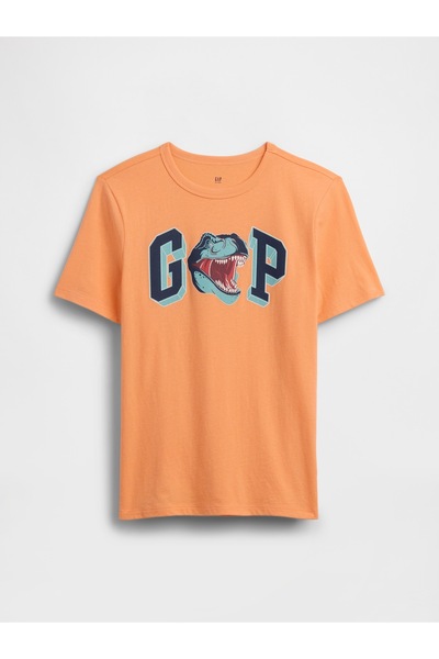 GAP Erkek Çocuk Turuncu Grafik Baskılı T-Shirt