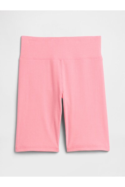 GAP Kız Çocuk Pembe Kids Pull-On Ribbed Bisiklet Şortları