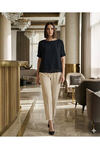 ZARAZA Chiffon Blouse with Modal Undershirt Inside