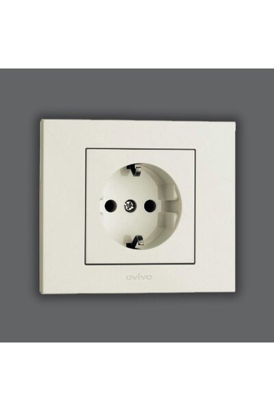 Huzur Elektrik Ovivo Grano Λευκή Πρίζα Γείωσης