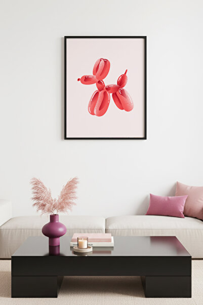 huhuli Ρετρό πίνακας με φυσικό ξύλινο πλαίσιο - Αφηρημένη φιγούρα ζώου σε κόκ...