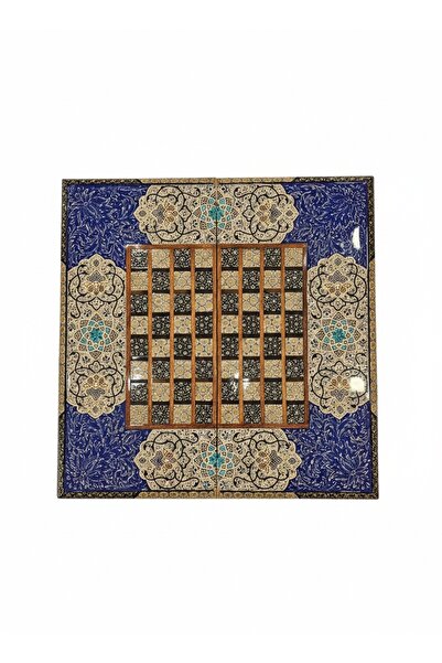 Ebrişim İran’ın El İşlemesi Hatem ve Minyatür Tavla ve Satranç - 50x50 CM