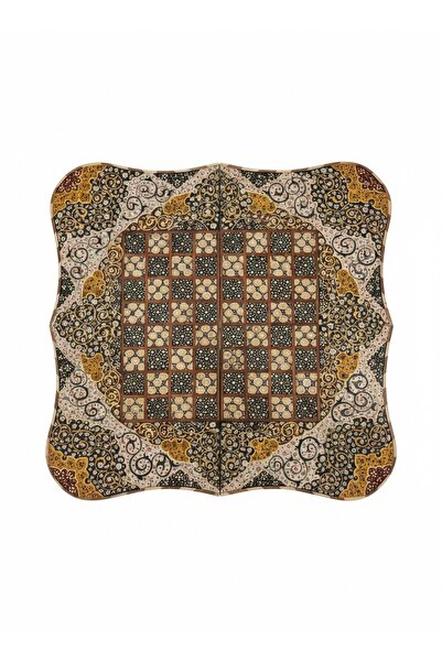 Ebrişim İran’ın El İşlemesi Hatem ve Minyatür Tavla ve Satranç - 50x50 CM