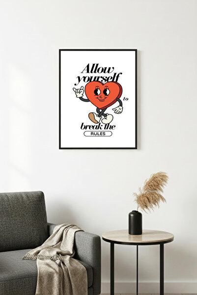 huhuli Ρετρό ζωγραφική με καρδιές με φυσικό ξύλινο πλαίσιο - Ποπ Αρτ που αποκ...