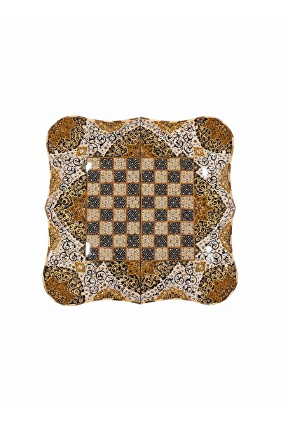 Ebrişim İran’ın El İşlemesi Hatem ve Minyatür Tavla ve Satranç - 50x50 CM