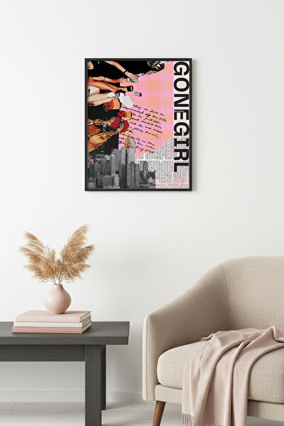 huhuli Πίνακας με φυσικό ξύλινο πλαίσιο - Κολάζ μόδας ρετρό ποπ αρτ |   huhu2429