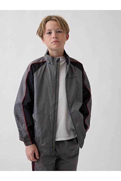 GAP Erkek Çocuk Gri Relaxed Colorblock Rüzgarlık