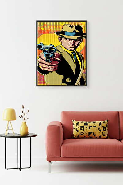 huhuli Πίνακας με σχέδιο Pop Art με φυσικό ξύλινο πλαίσιο - Στυλ Νουάρ |   Κί...