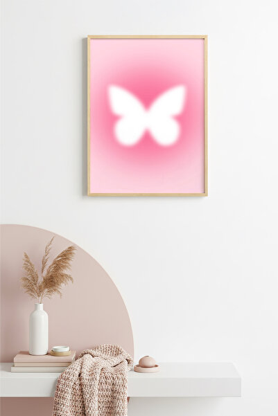 huhuli Ρετρό ζωγραφική με πεταλούδες με φυσικό ξύλινο πλαίσιο - Μοντέρνο γραφ...