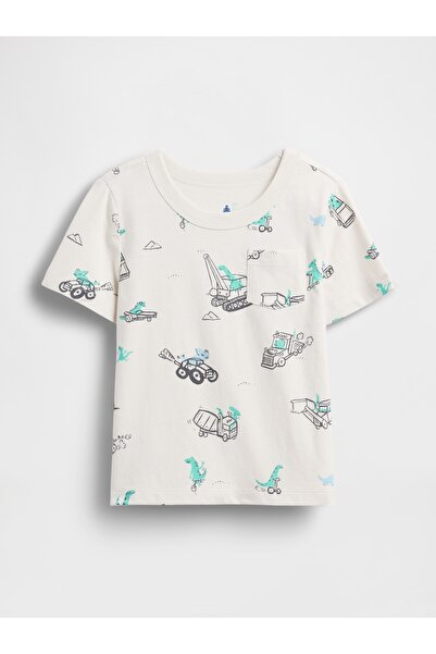 GAP Erkek Bebek Kırık Beyaz Mix & Match Pocket T-Shirt
