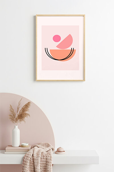 huhuli Ρετρό Πίνακας με Φυσικό Ξύλινο Πλαίσιο - Αφηρημένα Παστέλ Σχήματα |   ...