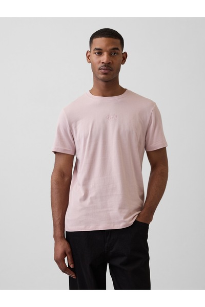 GAP Erkek Açık Pembe Everyday Soft Mini Logo T-Shirt