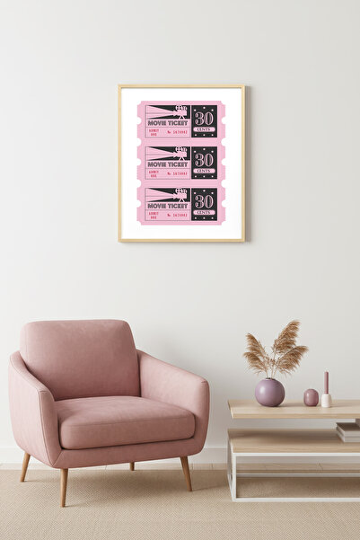 huhuli Τραπέζι εισιτηρίων ρετρό κινηματογράφου με φυσικό ξύλινο πλαίσιο - Σχέ...