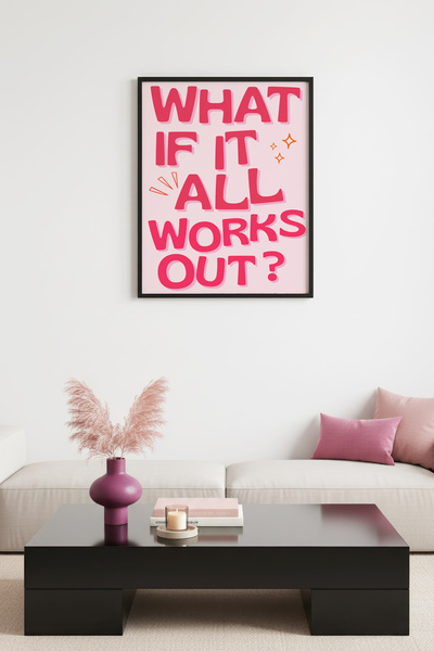 huhuli Πίνακας Ρετρό Ποπ Αρτ με Φυσικό Ξύλινο Πλαίσιο - Τι να συμβεί αν όλα τ...