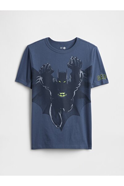 GAP Erkek Çocuk Koyu Mavi DC™ Batman Grafik Baskılı T-Shirt