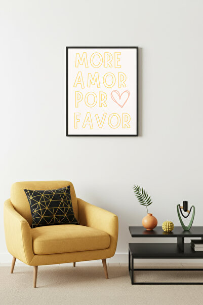 huhuli Ρετρό Μινιμαλιστικός Πίνακας με Φυσικό Ξύλινο Πλαίσιο - Κίτρινο Σχέδιο...