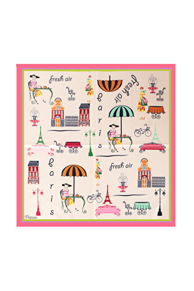 Inno 60x60 εκ. Φουλάρι Premium με σατέν σχέδιο και ραφές