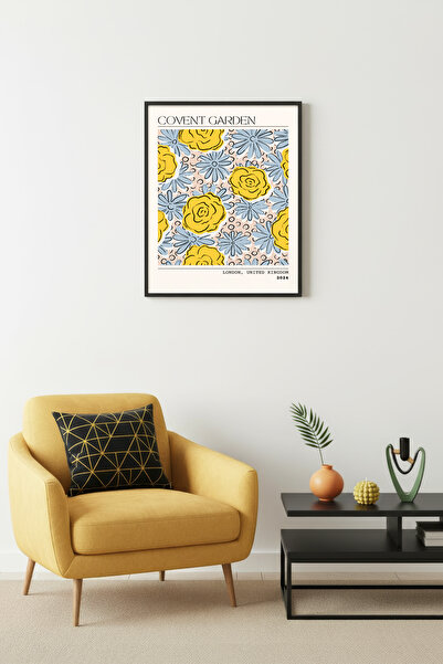 huhuli Επιτραπέζια ζωγραφιά με ρετρό σχέδιο λουλουδιών με φυσικό ξύλινο πλαίσ...