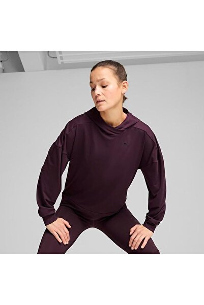 Puma CLOUDSPUN HOODIE μπορντό Γυναικείο φούτερ με κουκούλα