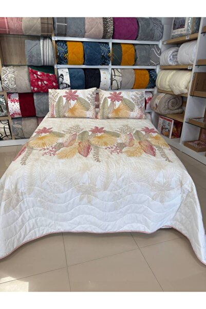 Sudemhome Σετ Κάλυμμα Κρεβατιού Διπλό Βαμβακερό Πικέ σε Μέγεθος King Alena Pudra