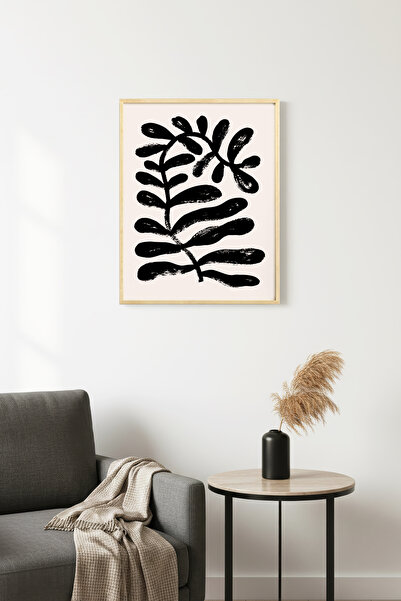 huhuli Τραπέζι με ρετρό σχέδιο φύλλων και φυσικό ξύλινο πλαίσιο - Βοτανικό Μα...