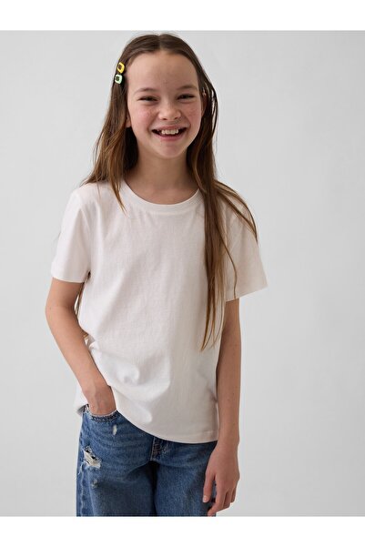 GAP Kız Çocuk Beyaz VintageSoft T-Shirt