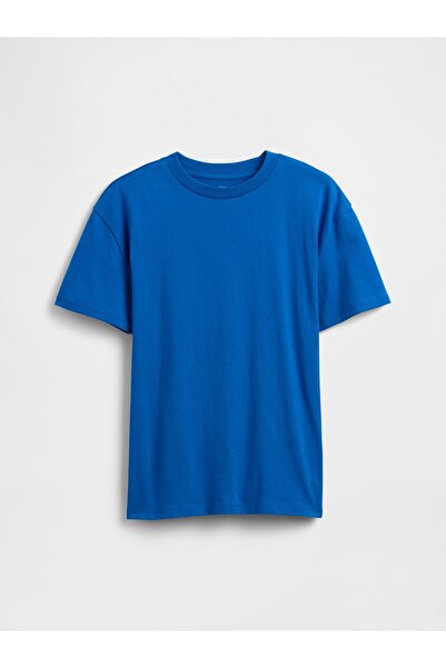 GAP Erkek Çocuk Mavi Everyday Soft Relaxed Bisiklet Yaka T-Shirt