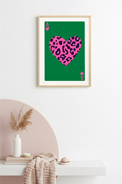 huhuli Επιτραπέζια ζωγραφιά με ρετρό σχέδιο λεοπάρδαλης με φυσικό ξύλινο πλαί...