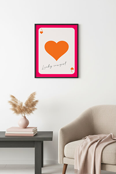 huhuli Ρετρό ζωγραφική με καρδιές με φυσικό ξύλινο πλαίσιο - Σχέδιο γραφής Lu...