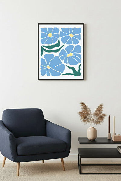 huhuli Ρετρό ζωγραφική με φυσικό ξύλινο πλαίσιο - Παστέλ λουλουδάτο σχέδιο | ...