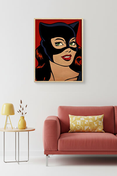 huhuli Πίνακας πορτρέτου Pop Art με φυσικό ξύλινο πλαίσιο - Μαύρο Κόκκινο |  ...