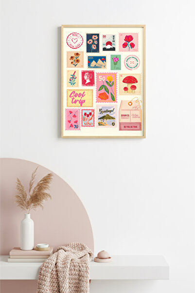 huhuli Ρετρό vintage ζωγραφική σε καρτ ποστάλ με φυσικό ξύλινο πλαίσιο - Θέμα...