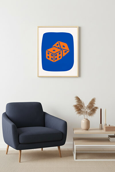 huhuli Τραπέζι με θέμα τα ζάρια σε ρετρό στυλ με φυσικό ξύλινο πλαίσιο - Παιχ...