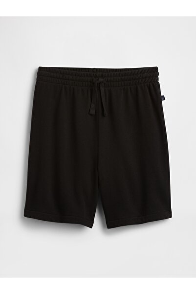 GAP Erkek Çocuk Siyah Relaxed Pull-On Fransız Havlu Kumaş Şort