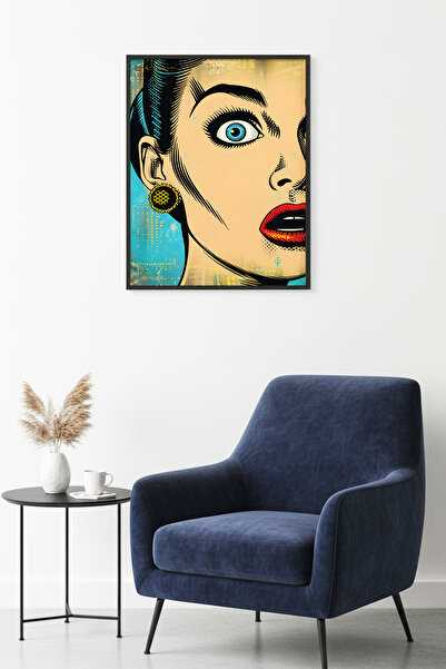 huhuli Πίνακας με γραφικά σχέδια πορτρέτου με φυσικό ξύλινο πλαίσιο - Ζωντανο...