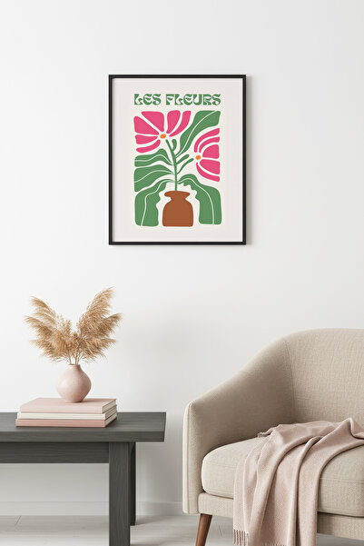 huhuli Ρετρό πίνακας με φυσικό ξύλινο πλαίσιο - Βοτανικό σχέδιο λουλουδιών | ...