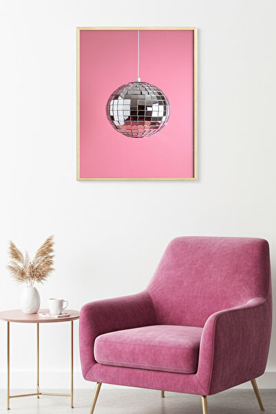 huhuli Γεωμετρικός πίνακας με καθρέφτη και φυσικό ξύλινο πλαίσιο - Disco |   ...