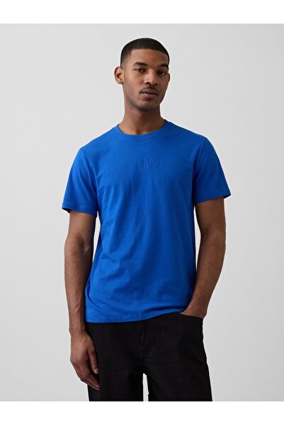 GAP Erkek Kobalt Mavisi Everyday Soft Mini Logo T-Shirt