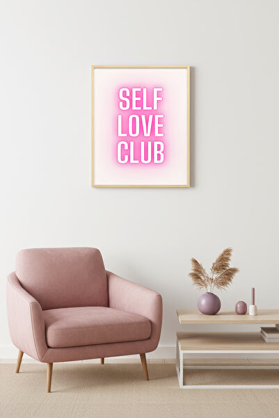 huhuli Πίνακας Ποπ Αρτ με φυσικό ξύλινο πλαίσιο - Σχέδιο γραφής με νέον λέξης...