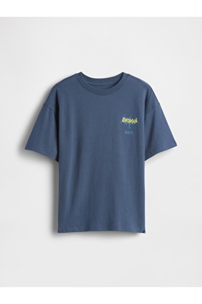 GAP Erkek Çocuk Koyu Mavi Batman Relaxed Grafik Baskılı T-Shirt