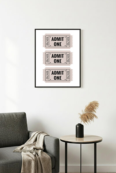 huhuli Επιτραπέζια ζωγραφιά με θέμα τα εισιτήρια σε ρετρό στυλ με φυσικό ξύλι...