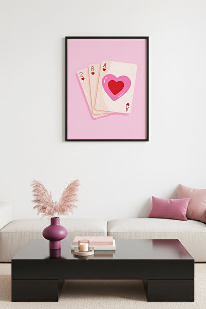 huhuli Επιτραπέζιος πίνακας με ρετρό κάρτες μάχης με φυσικό ξύλινο πλαίσιο - ...