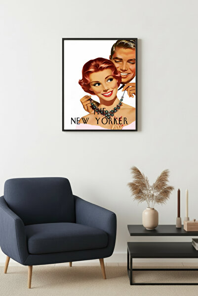 huhuli Ρετρό ζωγραφική πορτρέτων με φυσικό ξύλινο πλαίσιο - Νέογιορκιανή Vint...