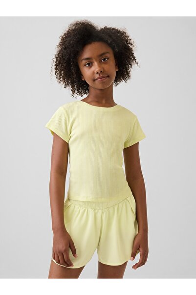 GAP Kız Çocuk Sarı Variegated Fitilli T-Shirt