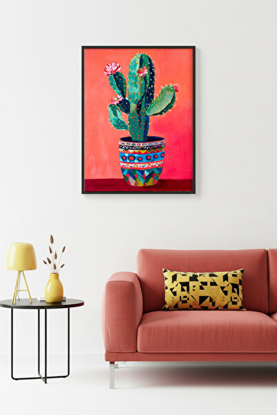 huhuli Επιτραπέζια ζωγραφιά με βοτανικά σχέδια σε φυσικό ξύλινο πλαίσιο - Τρο...